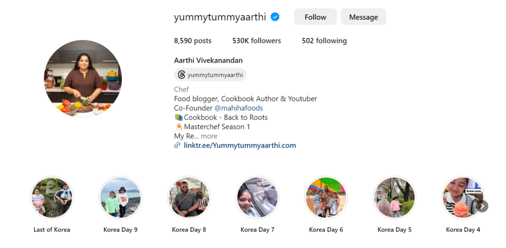 yummytummyaarthi instagram